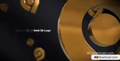 Gold 3D Logo Opener Logo Stings template preview