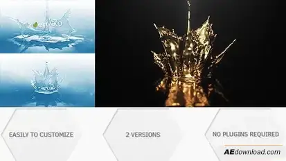 Gold And Water Splashes | Logo Reveal Logo Stings template preview