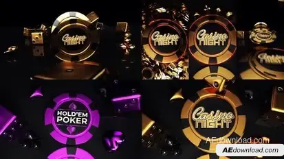 Gold Chips Casino And Instagram Stories Openers template preview