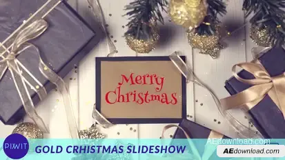 Gold Christmas Slideshow Video Displays template preview