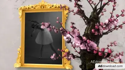 Gold Frames and Beauty Sakura Tree Openers template preview