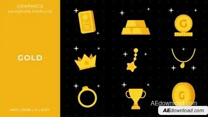 Gold graphic animation template | After Effects Elements template preview