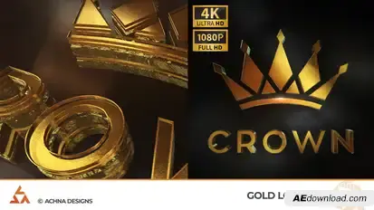 Gold Logo 4K Logo Stings template preview