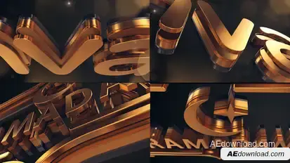 Gold Logo Reveal Logo Stings template preview