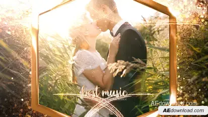 Gold Wedding Slideshow Video Displays template preview