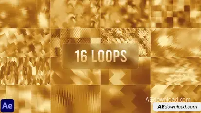 Golden Background Loops Collection Elements template preview