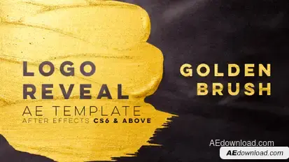 Golden Brush Logo Reveal Logo Stings template preview
