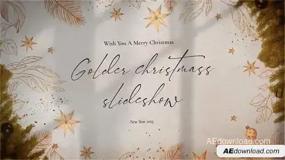 Golden Christmas Slideshow Openers template preview