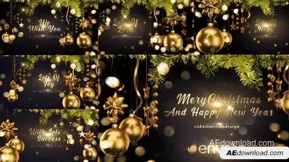 Golden Christmas Wishes 4K Openers template preview