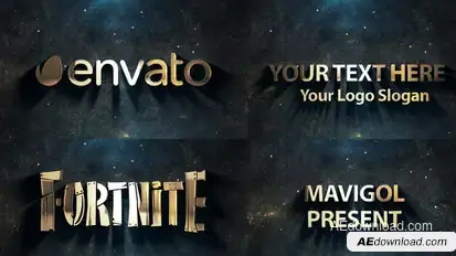 Golden Cinematic logo Animation Titles template preview