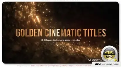 Golden Cinematic Titles Titles template preview