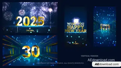 Golden Countdown Elements template preview