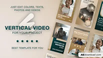 Golden Education Reels - Emerald Luxury Vertical Promo Video Displays template preview