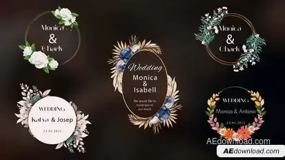 Golden Floral Titles Titles template preview