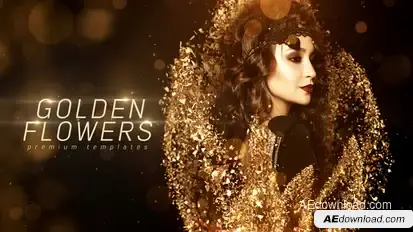 Golden Flowers Video Displays template preview