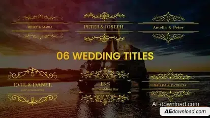 Videohive Golden Fonts Wedding Titles Titles template preview