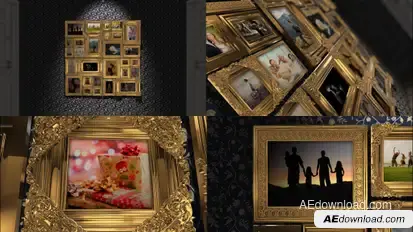Golden Frames Photo Gallery Kit Video Displays template preview
