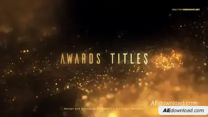 Golden Glitter Particles Titles Titles template preview
