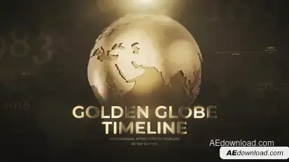 Golden Globe Timeline Presentation Openers template preview