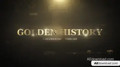 Golden History Documentary Timeline Video Displays template preview