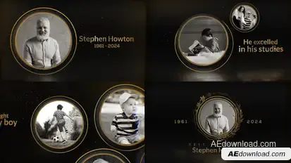 Golden Memorial Photo Gallery Video Displays template preview