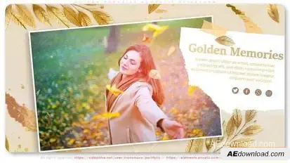 Golden Memories Romantic Slideshow Openers template preview
