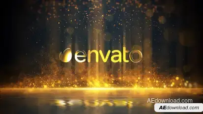 Golden Particles Glitter Logo Logo Stings template preview