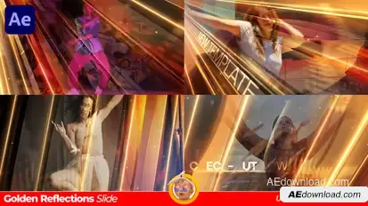 Golden Reflections Slide Video Displays template preview