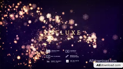 Golden Snowflakes Flow Titles Titles template preview