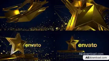 Golden star logo awards opener Elements template preview