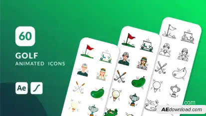 Golf Animated Icons | After Effects Elements template preview