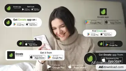 Google Play & Apple Store widgets Product Promo template preview