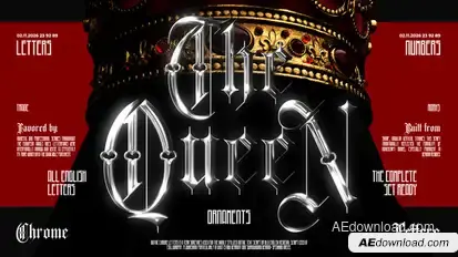 Gothic Chrome Animated Letters Titles template preview