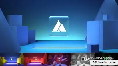 Gradient Glass Logo Reveal. 10 Ready Color Presets. Logo Stings template preview