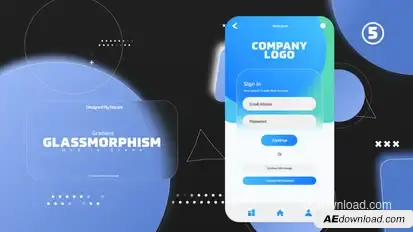 Gradient Glassmorphism Mobile Scene Product Promo template preview
