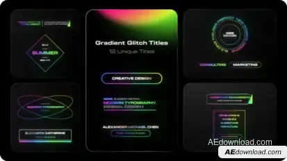 Gradient Glitch Titles Titles template preview