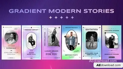 Gradient Modern Stories Elements template preview