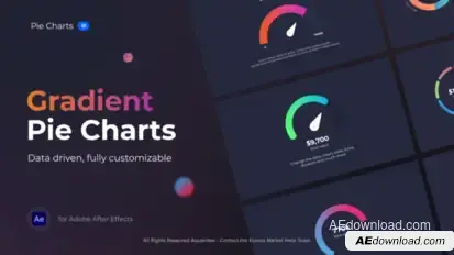 Gradient Pie Charts Infographics template preview