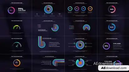GRADIENT ROUND CHART Infographics template preview