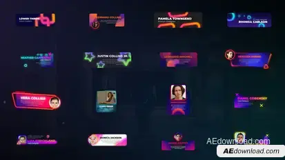 Gradient Social Lower Thirds Elements template preview