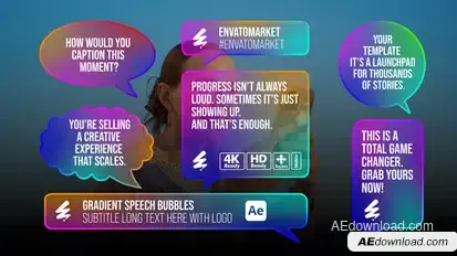 Gradient Speech Bubbles Elements template preview