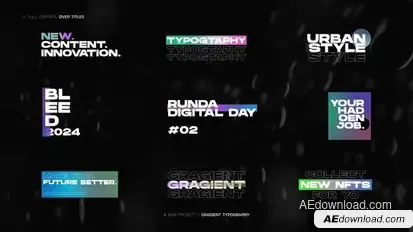 Gradient Typography || AE Titles template preview