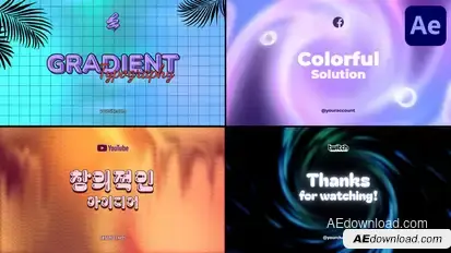 Gradient Typography for After Effects Titles template preview