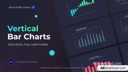 Gradient Vertical Bar Charts Infographics template preview