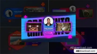 Gradient Youtube Endscreens broadcast-packages template preview