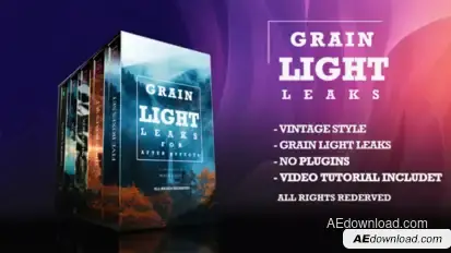 Grain Film & Light Leaks Transition And Video Effect Elements template preview