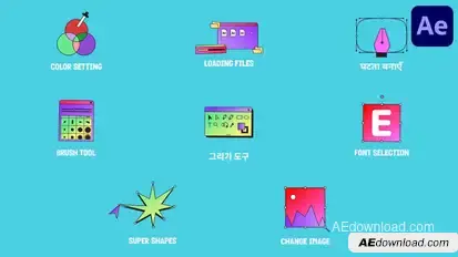 Graphic Designer Tools Icons And Titles for After Effects Titles template preview
