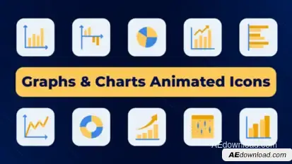 Graphs & Charts Animated Icons Elements template preview