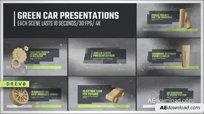 Green Car Presentation/ Tesla/ Electric Car/ Eco Planet/ Renewable Energy/ Ecology/ Battery/ Bio Product Promo template preview