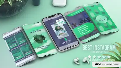 Green Instagram Vertical Whatsapp Educational Reel Promo Video Displays template preview